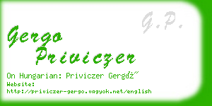 gergo priviczer business card